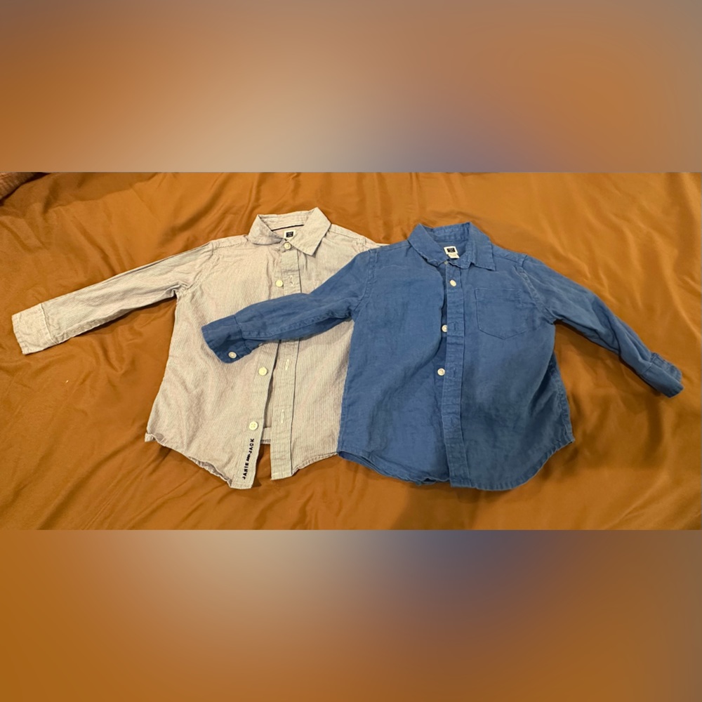2 Janie & Jack button up shirts. Good used condition. No tears or stains.